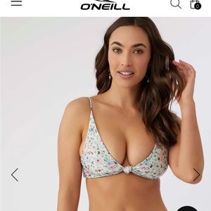 NWT! O’Neill Maggie Ditsy Metallic Shine Bikini Top Size Medium